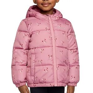 BNWT Miles the Label Kids' Girls Pink Bow Water resistant Jacket